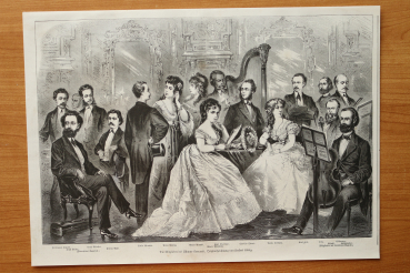 Holzstich 1871 Mitglieder des Ullmann Concerts